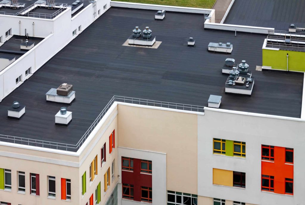 Flat roof of a commercial property